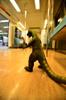 next photo: Godzilla taking the subway