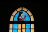 St. Kateri Tekakwitha depicted in stained-glass at the Catholic Church in Qingquan Hsinchu