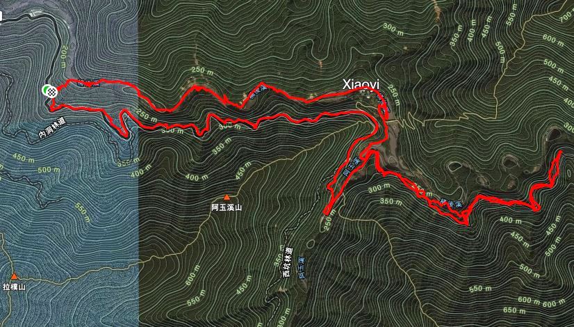 Trace and hike along the Tonghou stream 桶後溪 satellite