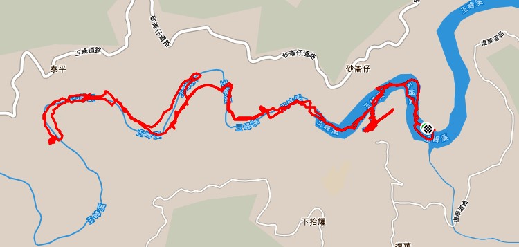 Sanguang River 三光溪 Yufeng-trace-map