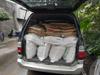 rice hulls and coffee bags loaded