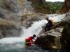 next photo: climbing the first falls